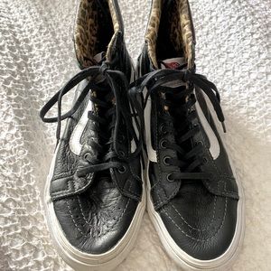 Black Leather Hightop Vans